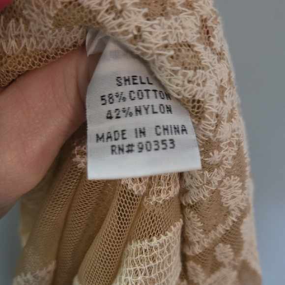 Rebellion Cream Lace Kimono Sheer Embroidered Bohemian Flowy Cover-Up Texture - Picture 7 of 7